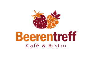 Beerentreff Cafe & Bistro Logo mit einer Erdbeere und Himbeere